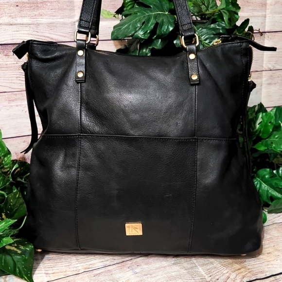 Kooba Handbags - Kooba Everett Black Pebbled Leather Tote